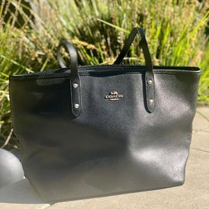 Coach black city zip tote large purse handbag
